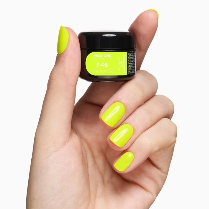 Gel Couleur F46 Fluo Lemon - Gelcouleur auto-scellant jaune fluo - détail 1
