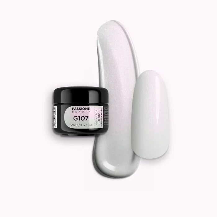 Gel Colorato G107 Shimmer White - Gel color bianco con micro-glitter effetto boreale