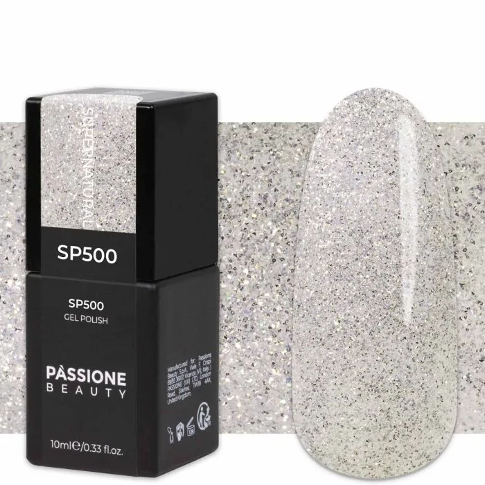 Gel Polish SP500 Supernatural - Glitter Silver Gel Polish withreflective effect