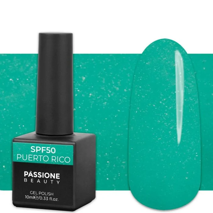 Gel Nail Polish GPF50 Puerto Rico  - GPF50 Puerto Rico gel polish, light blue and aquamarine green