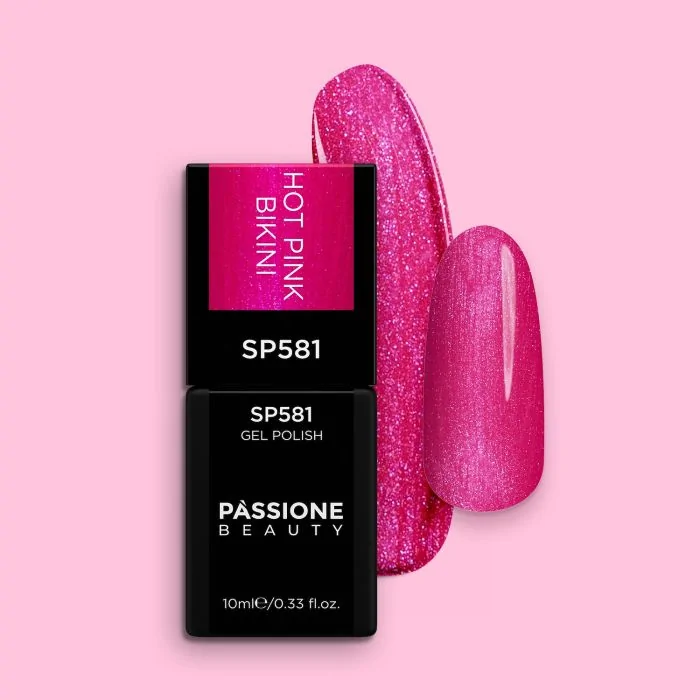 Gel Nail Polish SP581 Hot Pink Bikini - Pearly Fuchsia Gel Polish