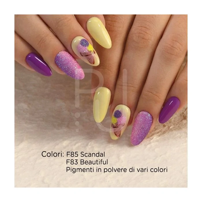 Gel Color F83 Beautiful - Gel color amarillo pastel autosellante  - detalle 1