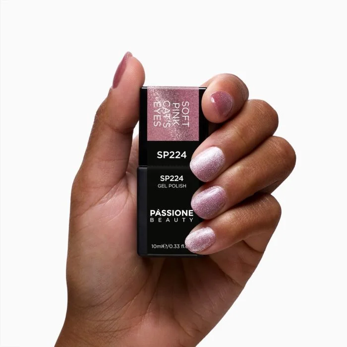 Gel Nail Polish SP224 Soft Pink Cat Eye - Pink Gel Polish with Cat Eye Effect - detail 1