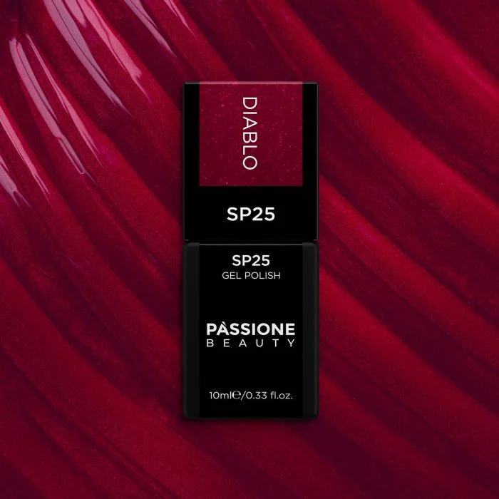 Gel Nail Polish GP25 Diablo  - Intense Burgundy Gel Polish with metallic effect  - detail 1