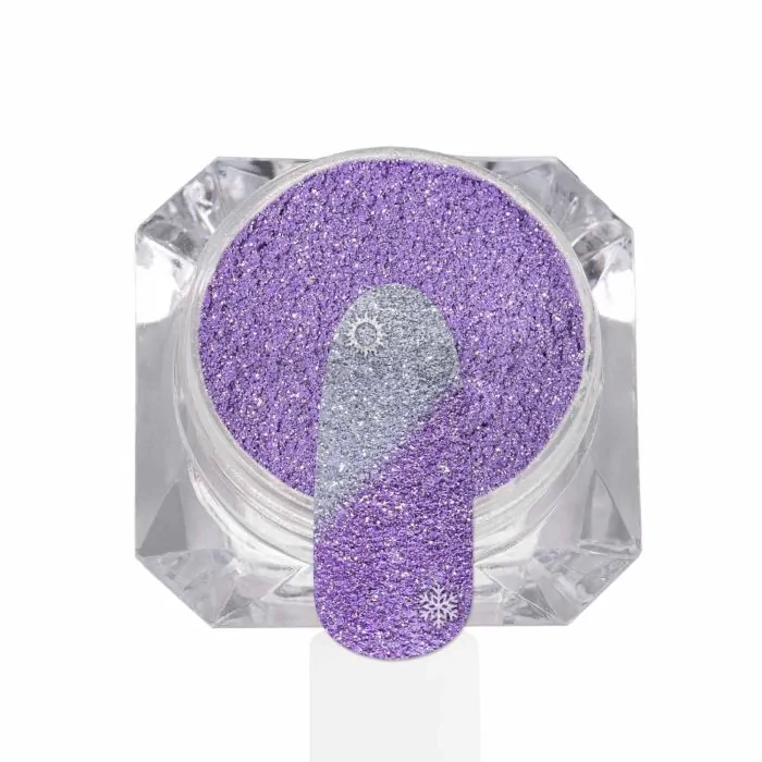 Violet Thermo Glitter - Heat-sensitive nail glitter, vciolet-silver