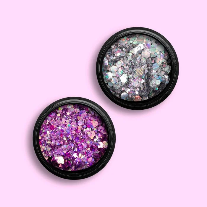 Jupiter Glitter Mix - Silver and Lilac Glitter Mix for nail art