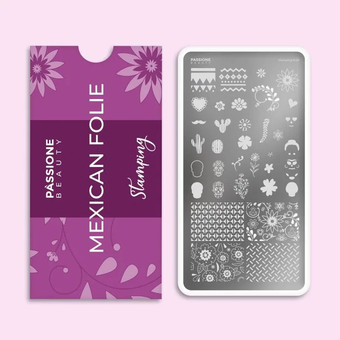 Mexican Folie - Plaque Stamping - Plaque de stamping avec décorations mexicaines