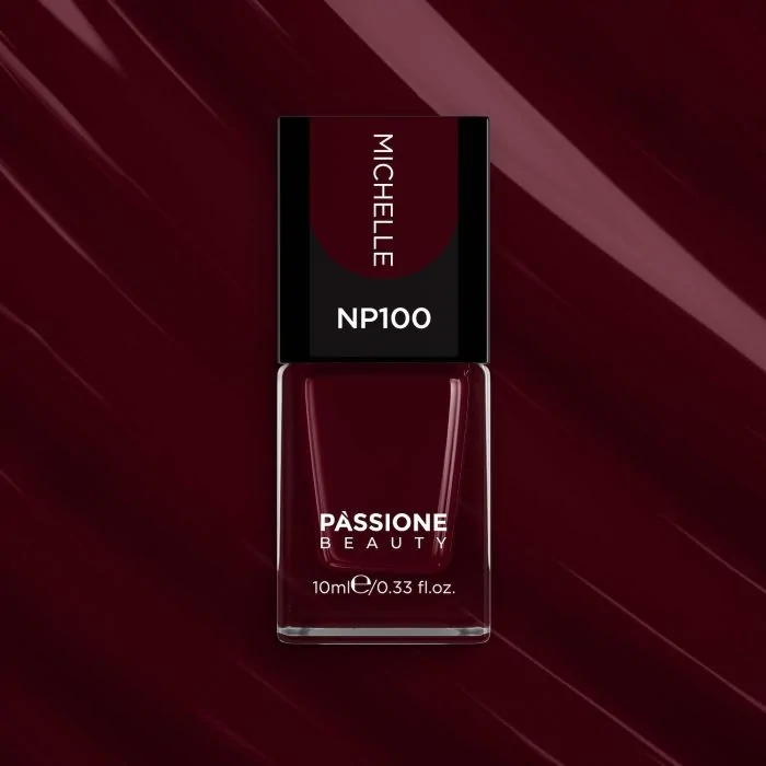 Nail Lacquer NP100 Michelle - Burgundy Red Nail Lacquer - detail 2