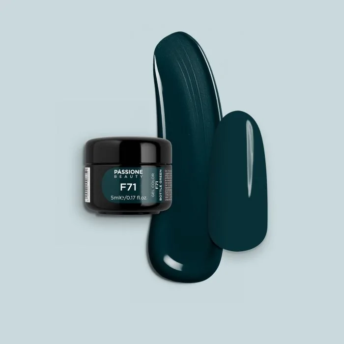 Gel Color F71 Bottle Green - Gel color verde oscuro autosellante 