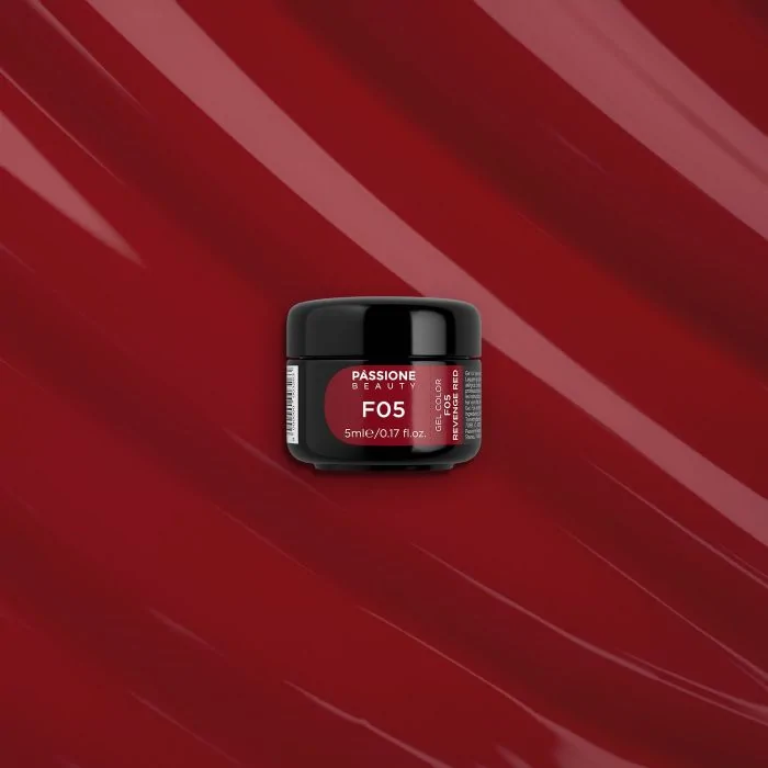 Gel Color F05 Revenge Red - Gel color rojo oscuro autosellante  - detalle 1