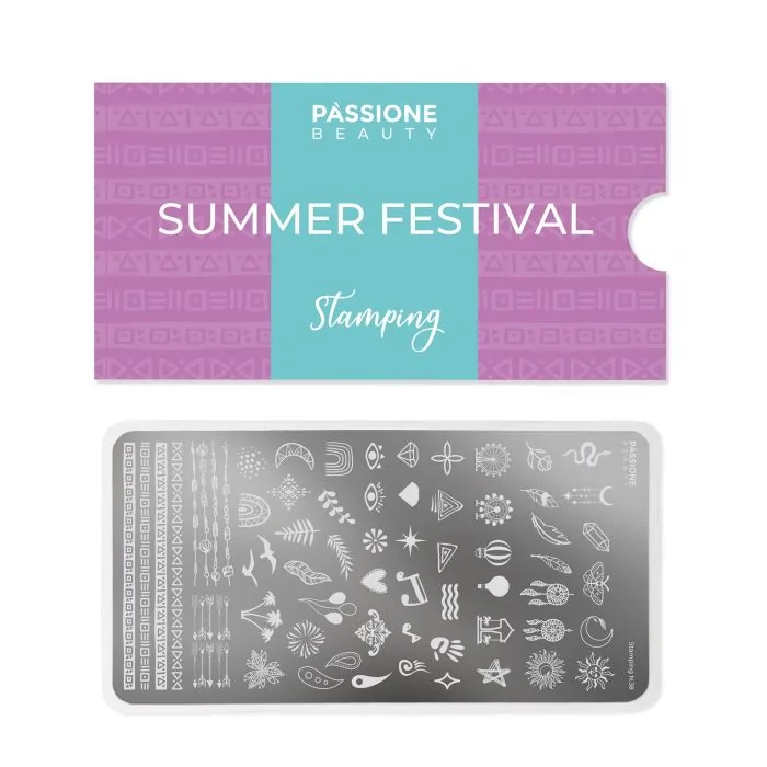 Summer Festival - Stamping Plate - Stamping plate with Summer Festival nail decorations - detail 1