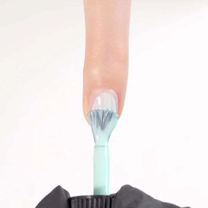 Application of Gel Nail Polish GP177 Mint Cream 