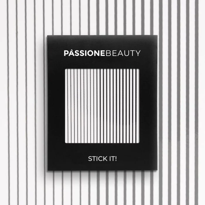 Black Strip - Nail Stickers - Glossy black adhesive nail strips 