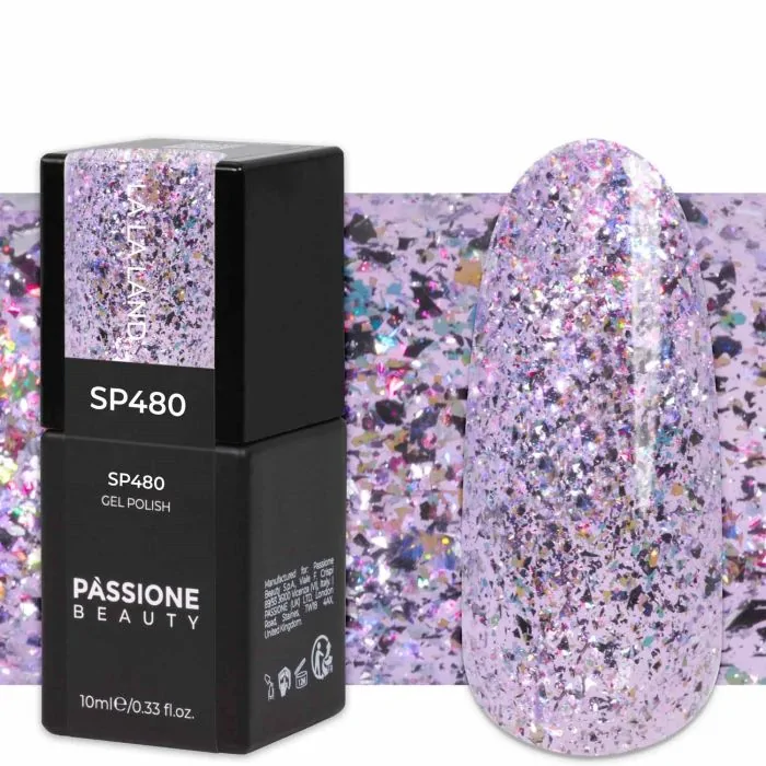 Gel Nail Polish GP480 La La Land - Silver glitter purple gel polish