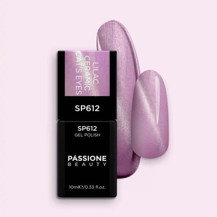 Gel Nail Polish SP612 Lilac Ceramic Cat Eye - Dark Lilac Gel Polish with Cat Eye Effect