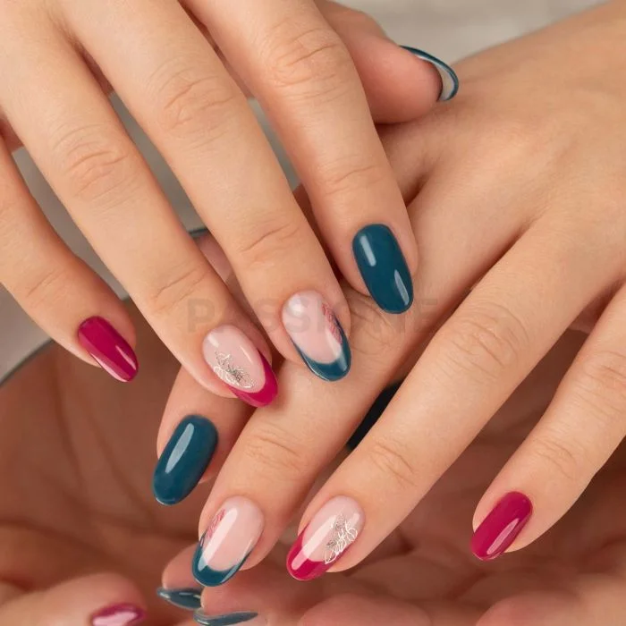 Graceful - Stickers - Pink and silver Nail stickers - detail 1