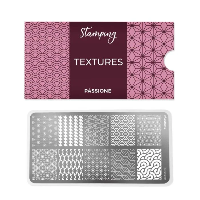Textures - Stamping Plate - Nail stamping plate with geometric and floral patterns - detail 1