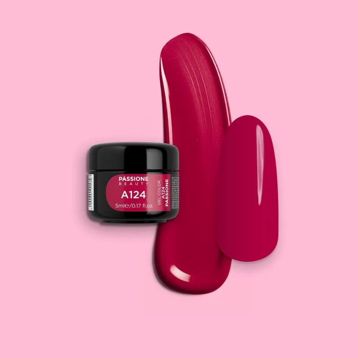 Gel Color A124 Passione - Gel color rojo magenta