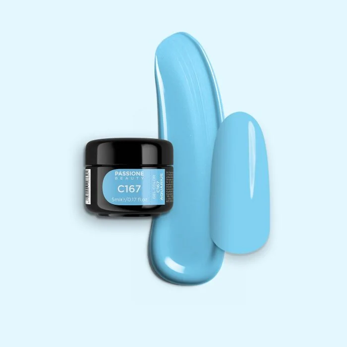 Gel color C167 Aquarius - Gel de color azul cielo brilliante