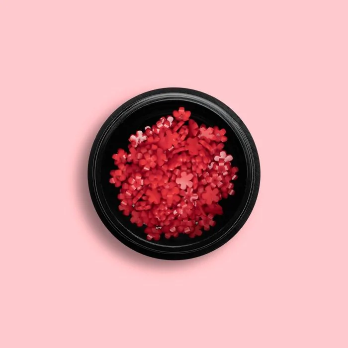 Red Resin Flower - Fleurs 3D en résine pour ongles, couleur rouge 