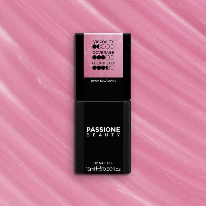 HD Satin Pink Base 15 ml - Base Rubber Semipermanente Rosa Nacarado Satinado - detalle 1