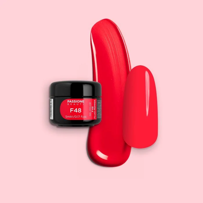 Gel Couleur F48 Fluo Pepper - Gel Couleur autoscellant fuchsia e orangefluo