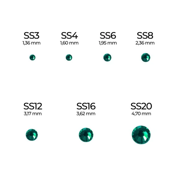 Emerald Rhinestones SS4 -  Emerald rhinestone for nail art - detail 1