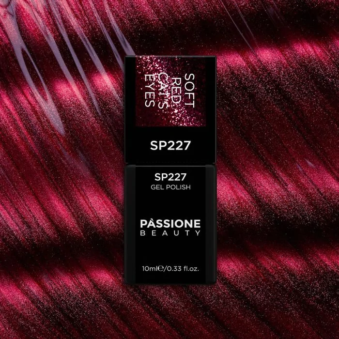 Vernis semi-permanent SP227 Soft Red Cat's Eyes - Vernis semi-permanent bordeaux effet cat's eyes - détail 2