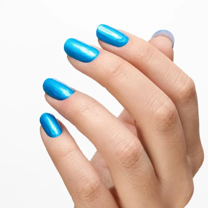 Gel Nail Polish SP696 Caribe Blue - Matallic Blue Gel Polish - detail 1