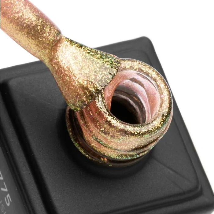 UV-Nagellack SP775 Shimmer Coral - UV-Nagellack Korallrot mit rosa und goldenen Micro-Glitzern - Detail 1