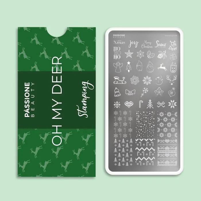 Oh My Deer – Piastra Stamping - Piastra per stamping con decorazioni Natalizie