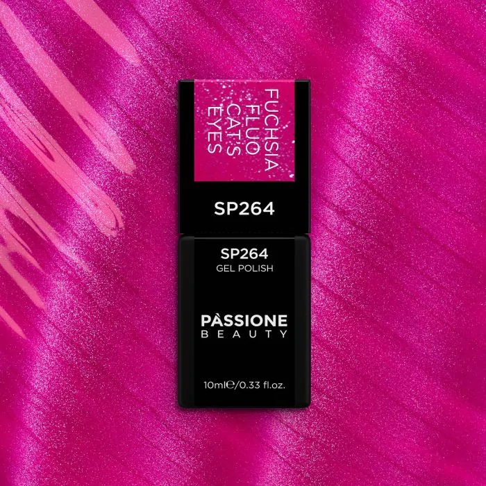 Gel Nail Polish SP264 Fuchsia Fluo Cat Eye - Fuchsia Gel Polish Cat Eye Effect - detail 1