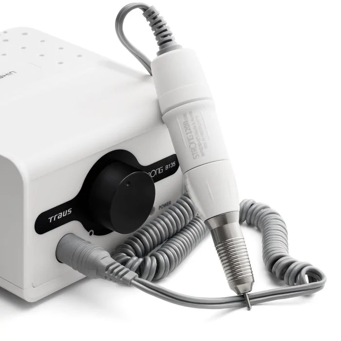 Torno Saeshin Strong B135 con mango 120II blanco - Torno profesional para uñas, para manicura y pedicura estética - detalle 2