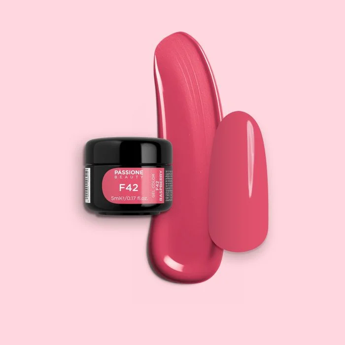 Gel colour F42 Raspberry - Warm BrightPink Self-sealing UV Gel Colour