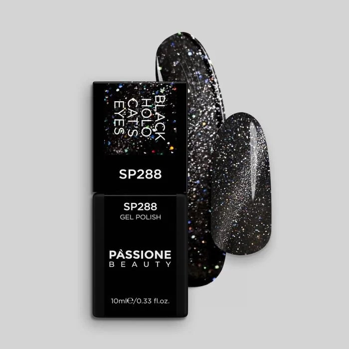 Vernis semi-permanent SP288 Black Holo Cat's Eyes - Vernis semi-permanent noir effet cat's eyes