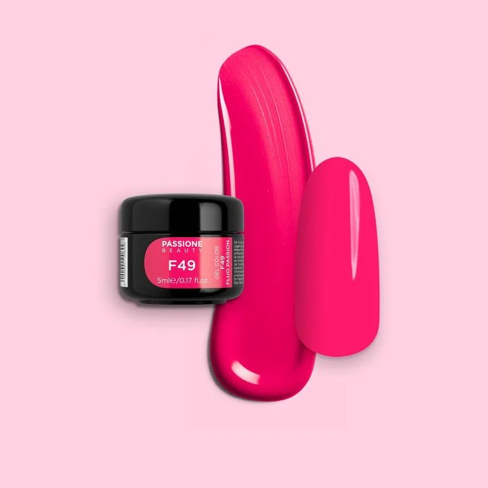 Gel Couleur F49 Fluo Passion - Gel Couleur autoscellant fuchsia shocking