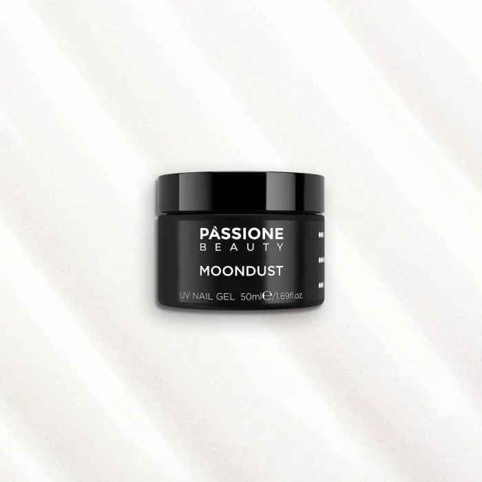 Moondust 50ml - Gel de construction auto-égalisant blanc couvrant avec une légère teinte rose et micro-paillettes holographiques très fines - détail 3