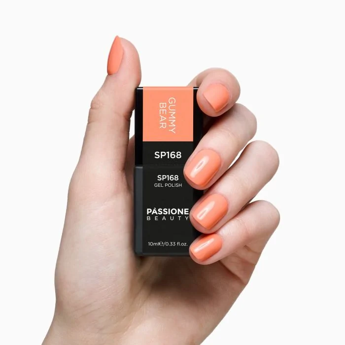 Esmalte Semipermanente SP168 Gummy Bear - Esmalte semipermanente color naranja pastel flúor - detalle 3