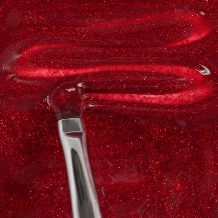 Anwendung von Glitter Farbgel G05 Red Glitter