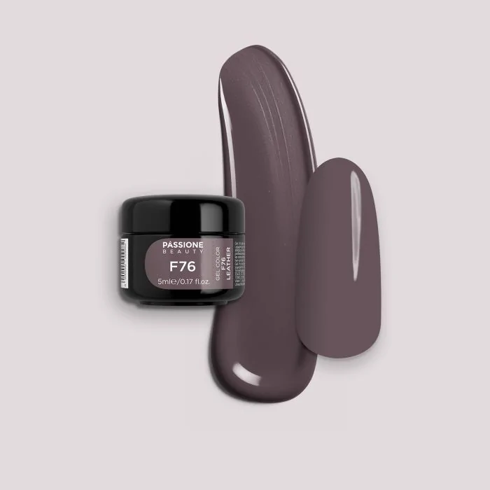 Gel colour F76 Leather - Dark grey brown Self-sealingUV Gel Colour