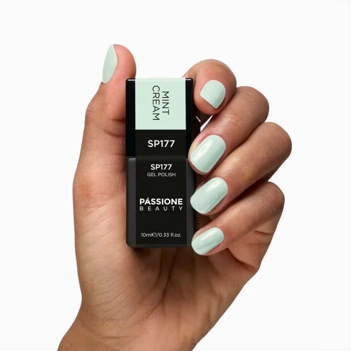 Gel Nail Polish GP177 Mint Cream  - Light Pastel Green Gel Polish - detail 2