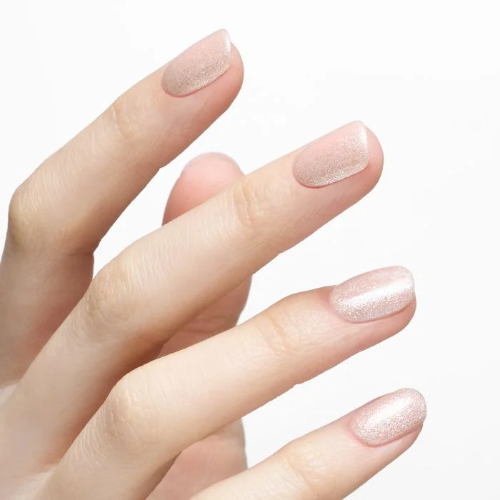 Gel Nail Polish SP677 Glitter Coral - Glittery Coral Pink Gel Polish - detail 1