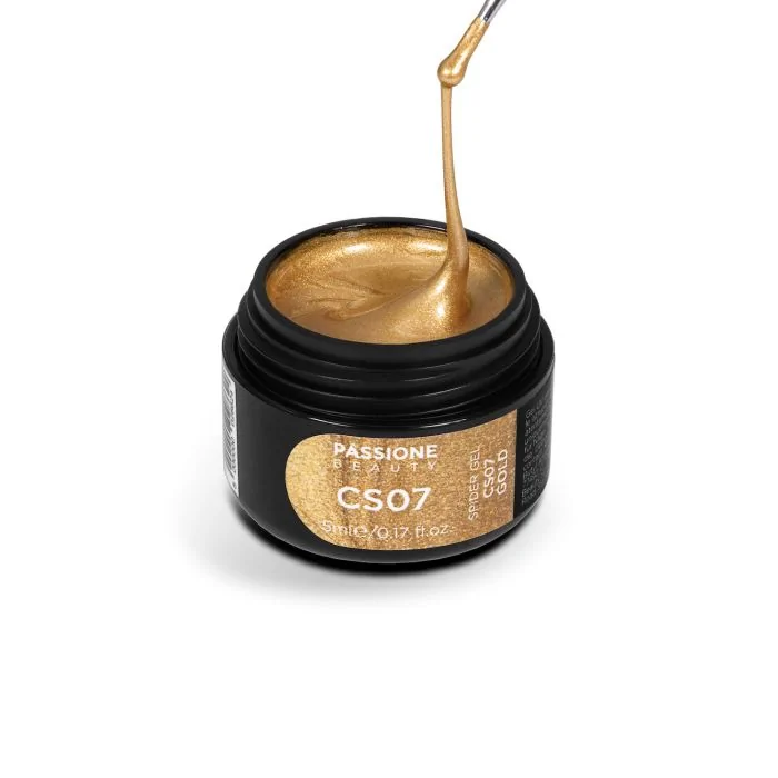 Spider Gel Gold-5ml - Gel élastique doré pour ongles pour nail arts abstraits