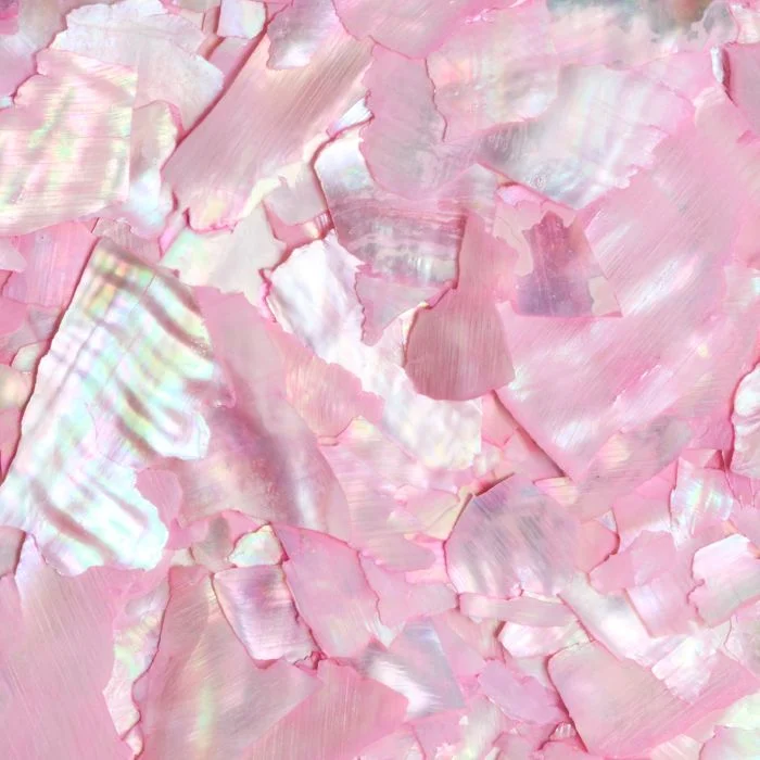 Pink Crushed Shell - Pink mother of pearl flakes for nail decoration - detail 1