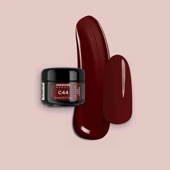 Gel Color C44 Cerise - Gel color rojo cereza-bordeos