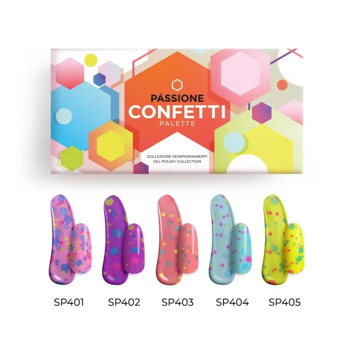Confetti Palette Kit - Collection of bright gel polishes with coloured sequins