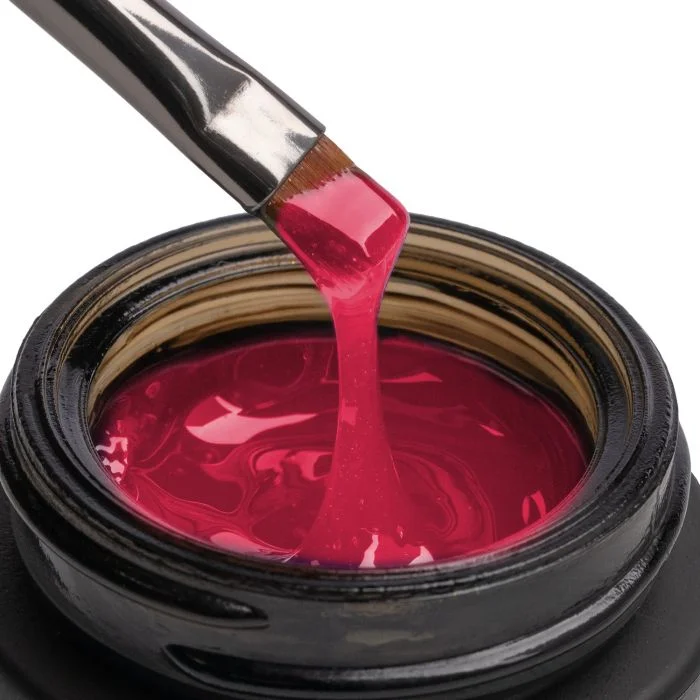 Glass Red 15 ml - Gel constructor autonivelante rojo transparente - detalle 4