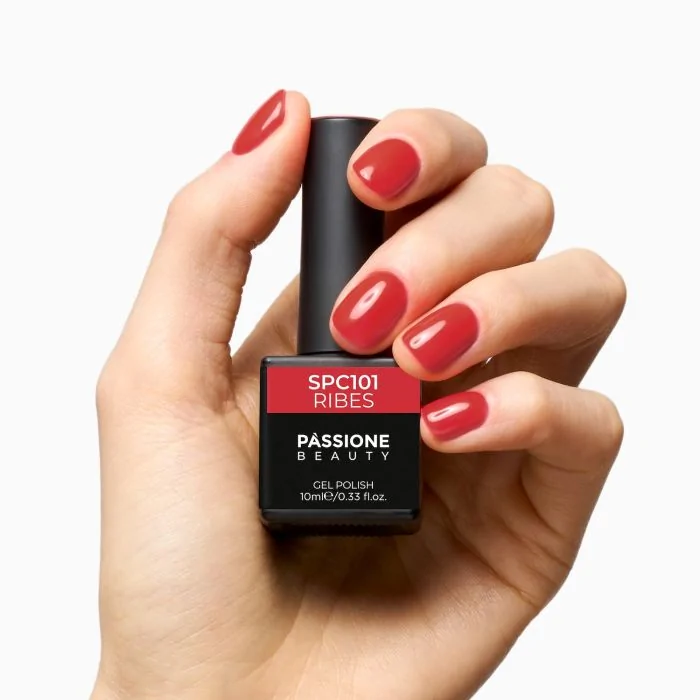UV Nagellack SNC101 Ribes - UV Nagellack in leuchtendem Korallenrot - Detail 1
