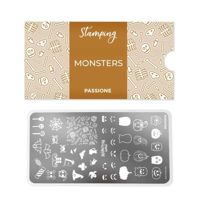 Monsters - Stamping Plate - Nail stamping plate with&nbsp;Halloween patterns  - detail 1