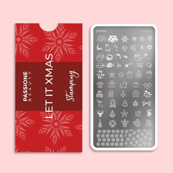 Let It Xmas - Stamping Plate - Stamping plate with Christmas-themed nail decorations